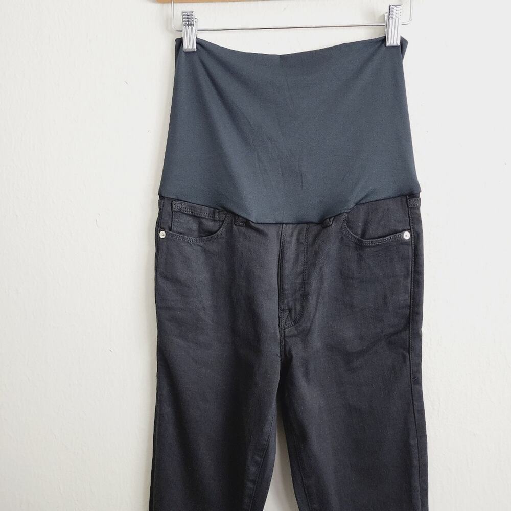 NWT Good American Home Stretch Maternity Skinny Jeans 00 24 Black Full Panel - Picture 5 of 9
